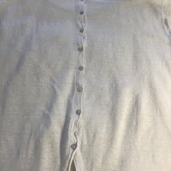 Tahari White 100% Linen Button Back Sleeveless Top, Size XL - Picture 5 of 10